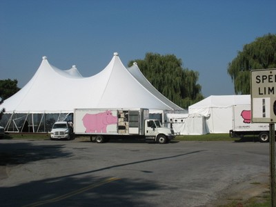 The hospital erected tents in the park in 2006