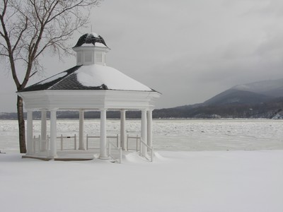 The riverfront in winter