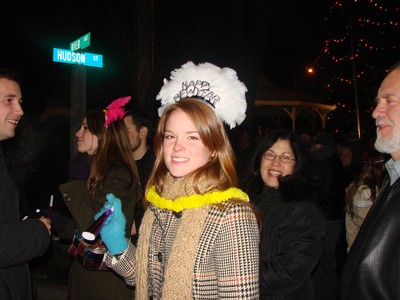 Noisemakers and tiaras were sported by some revelers.