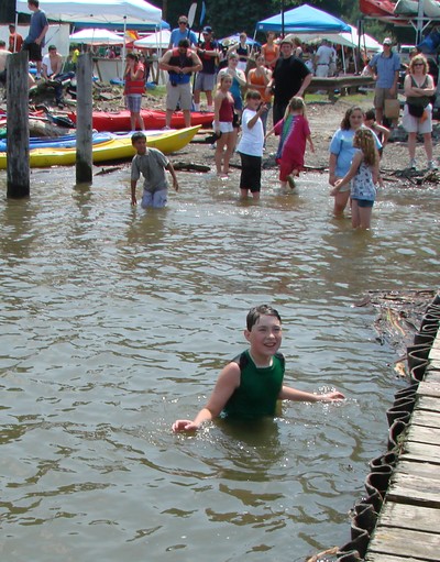 Cooling off at Riverfest.