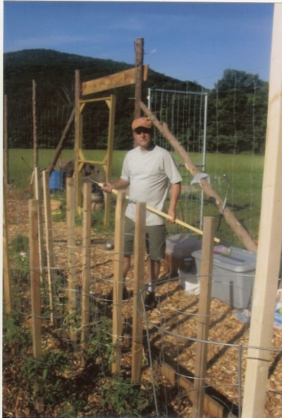 Deke Hazirjian created the garden where he grows vegetables for his restaurant, Woody's.