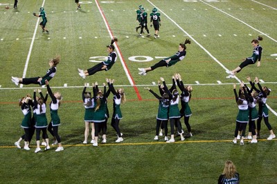 The cheerleaders were in perfect form.