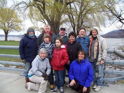 The intrepid crew braved cold winds on Saturday to clean up the riverfront.