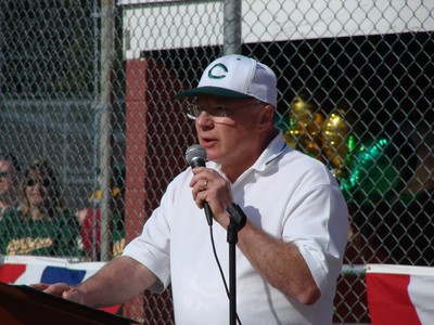 John Carnright, president of the Cornwall Little League, led the ceremony.