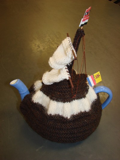 Gail Parrinello's tea cozy replica of Henry Hudson's Half Moon ship was in an exhibit earlier this year.
