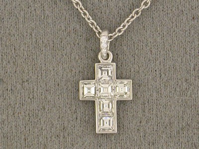 Cartier platinum diamond cross