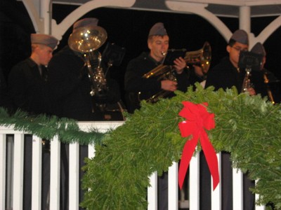 The brass section of the NYMA band