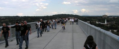 Pedestrians check out the new Walkway Over the Hudson.  Photo by Frank Ostrander.