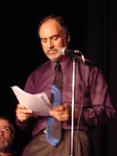 Steve Sywak, who is also the president of the theatre group, performs part of the play. 