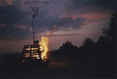 A re-enactment of the bonfire beacons.