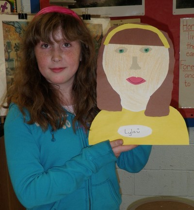 Lyla Denning and her self-portrait.