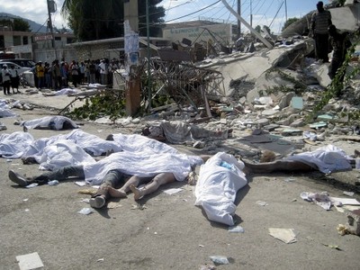 The streets of Port-au-Prince were filled with death and destruction during the days when the Debrosses were trying to leave.