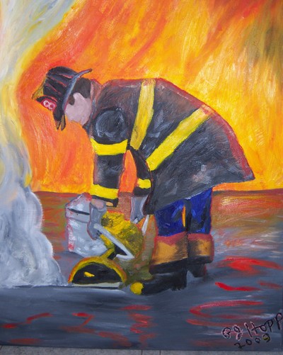 Phil Hopp's painting is in the Community Art Show.