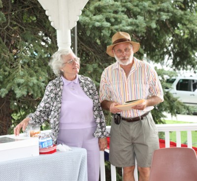 Mayor Gross and Colette Fulton at a celebration of the bandstand's 25th anniversary in June.