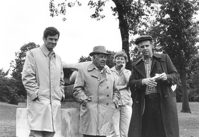 Ralph Ogden (second from left) and the artist Claes Oldenberg (on the right)