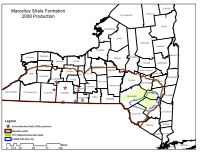 A map of the Marcellus shale.