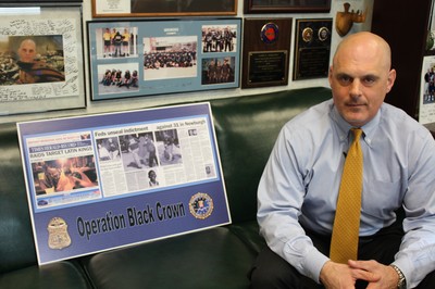 James Gagliano with press reports of Operation Black Crown, which brought down some gangs in Newburgh.