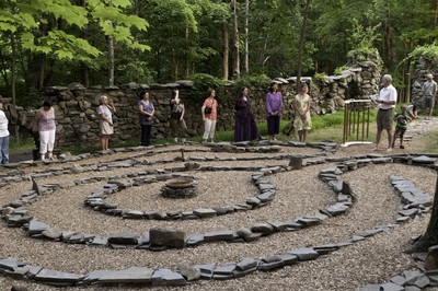 Blessing of the labyrinth.  Photo by Mel Kleiman.