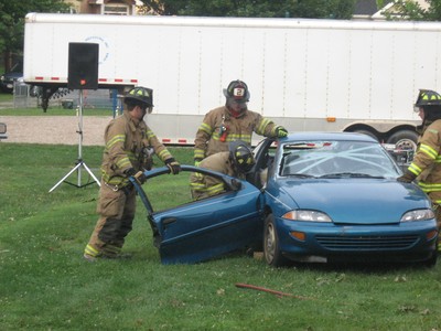 A demonstration of a rescue operation.