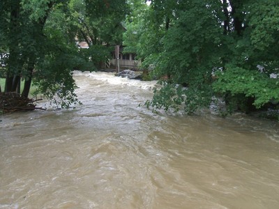 Canterbury Creek surges by Canterbury Creek Restaurant.  Photo by Graham Kelder.