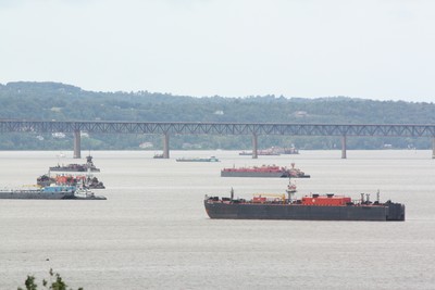 Ships came to Newburgh Bay to avoid the full wrath of the hurricane further south.  Photo by Maureen Moore.