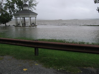 Donahue Memorial Park under water.  Photo by Barbara Gosda.