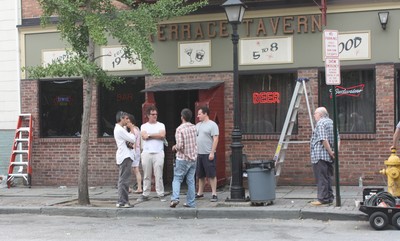 A scene was shot outside of Terrace Tavern on Thursday.