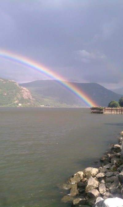 Photo by Karen Schaack. Rainbow at the river.