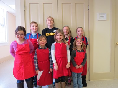 These young waiters and waitresses will be among the children who serve spaghetti dinner Feb. 23 at Cornwall Presbyterian Church to raise funds for the Food Bank of the Hudson Valley.