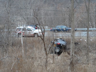 Photo by Jim Lennon. SUV Rollover on Rt. 32.