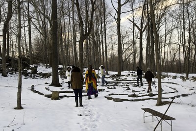 Photo by Mel Kleiman. Spring walk at the Labyrinth. 