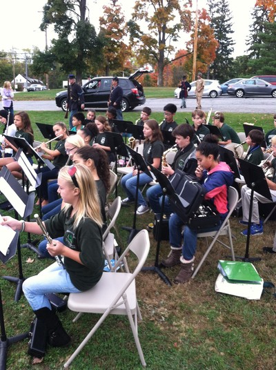 Photo by Steve Kessler. Middle School band performs at the Medal of Honor Ceremony.