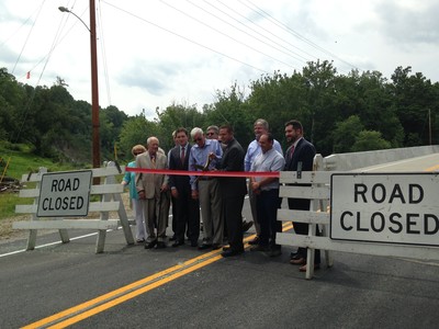 Re-opening of Forge Hill Bridge. Neuhaus was joined at the event by Senator Bill Larkin, Assemblyman James Skoufis, Town of New Windsor Supervisor George Green and Orange County Legislators Kevin Hines and Chris Eachus. 