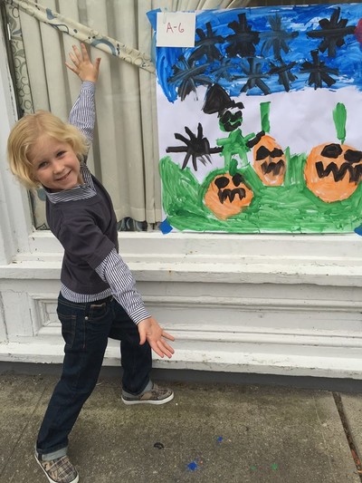 Colin Steiner won 1st place for kindergartners in the Lions Club Halloween Painting Contest 