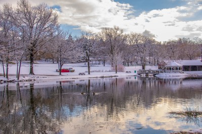 Photo by Maureen Moore. Winter scene-Cornwall Pond.