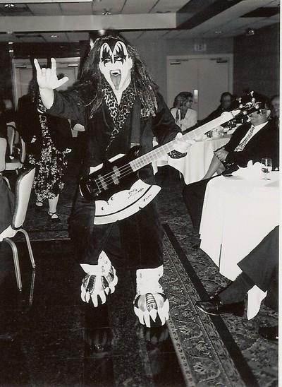 A costumed Gene Simmons of Kiss