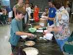 Everybody enjoyed ice cream sundaes