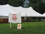 The fair tent was put up on Saturday