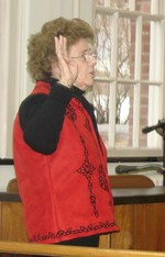 Elaine Tilford Schneer is sworn in