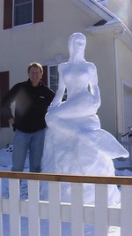Jim Lawless moments after he finished making the mermaid.