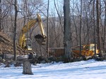Clearing of the wooded parcel began in February.