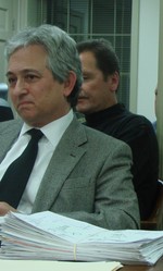 Howard Protter at a village trustee meeting earlier this year.