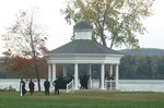 The gazebo is a popular setting for wedding photographers.