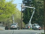 Central Hudson crews moved the poles on Monday.