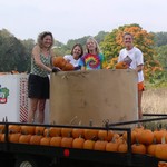 Mary (r), friends and family at the festival