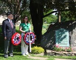 Mary Ann Rose and Thomas Quinlan of the historical society laid a wreath at the WWI monument.
