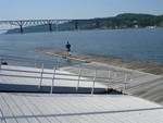 The docks in the water in Poughkeepsie.