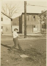 George Schaffer, Sr. was a slugger.  The building on the left was Wu's Laundry.