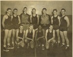 The 1948-49 varsity basketball team.  Al Longinott is on the right.
