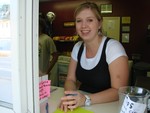 Kerry Kelly manages the ice cream stand.